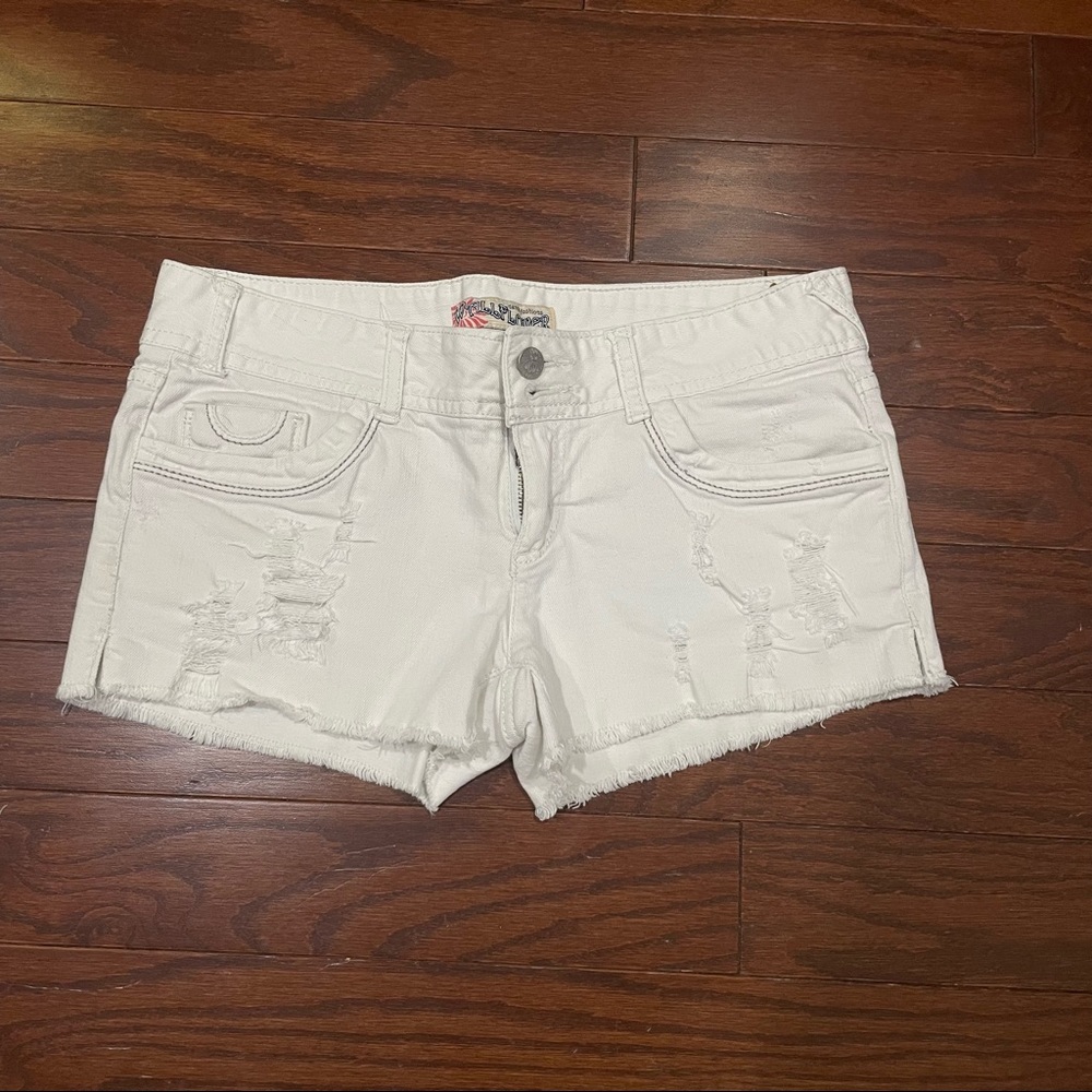 Wallflower Low Rise White Jean Shorts - 7